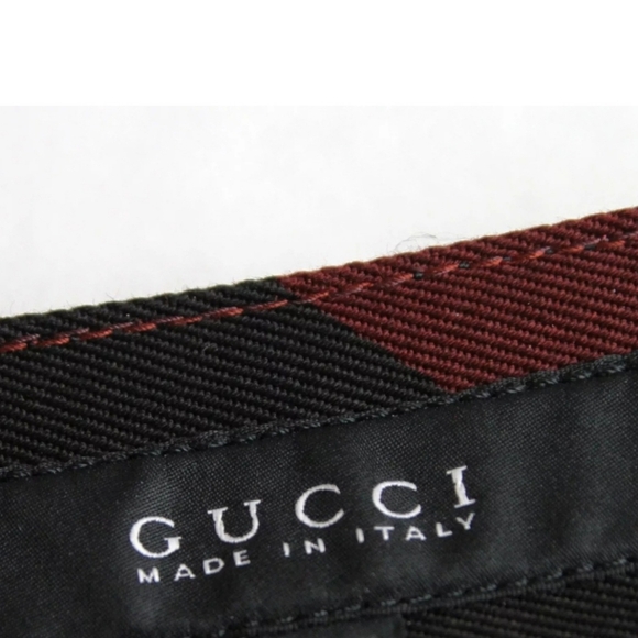GUCCI Check Print Capri Pants Red/Black, NWT - Picture 5 of 7